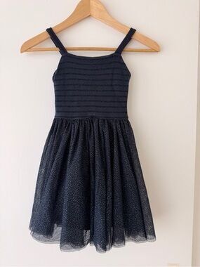 Petit Bateau Sparkly Tulle Dress – Navy Blue – Girls 6Y